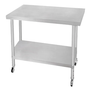 Banco di lavoro per ristorazione Tavolo in acciaio inox per la preparazione degli alimenti Cucina mobile 60cm x 90cm x 86cm