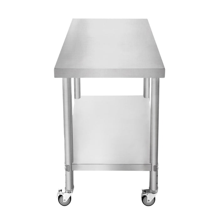 Banco di lavoro per ristorazione Tavolo in acciaio inox per la preparazione degli alimenti Cucina mobile 60cm x 90cm x 86cm