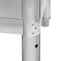 Banco di lavoro per ristorazione Tavolo in acciaio inox per la preparazione degli alimenti Cucina mobile 76cm x 45cm x 86cm