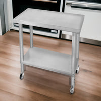 Banco di lavoro per ristorazione Tavolo in acciaio inox per la preparazione degli alimenti Cucina mobile 76cm x 45cm x 86cm