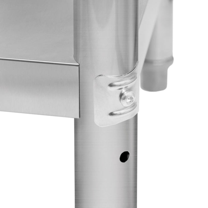 Banco di lavoro per ristorazione Tavolo in acciaio inox per la preparazione degli alimenti Cucina mobile 76cm x 90cm x 86cm