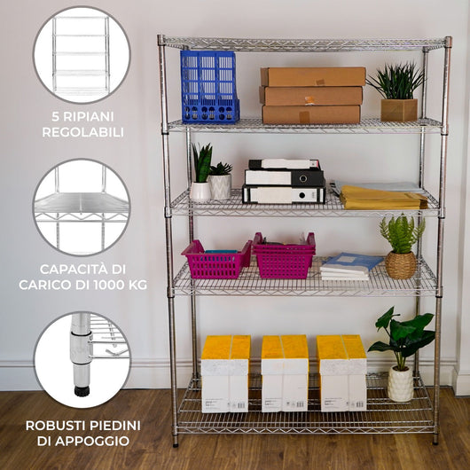 Scaffalature in metallo 5 Ripiani Componibile garage casa officina negozio