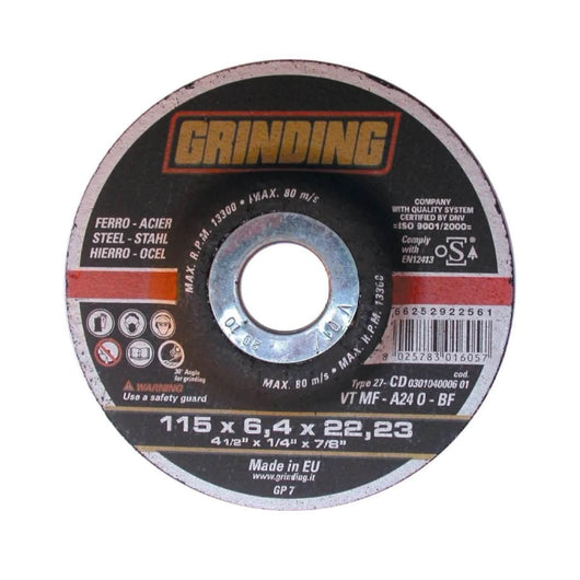 Grinding Mola Abrasiva per Ferro 115x6.4x22mm Cd Vt Mf