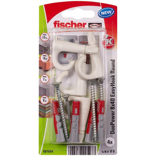 Fischer 557924 ancoraggio a vite e tassello 4 pz Kit di viti e tasselli a muro 40 mm