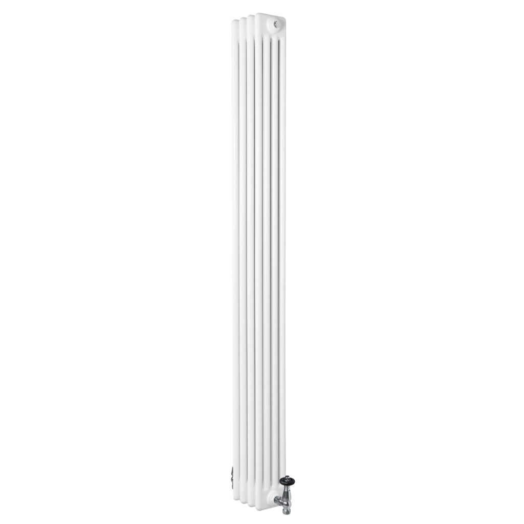 Radiatore Tradizionale 4 Colonne Verticale Riscaldamento Bianco & Valvole 1800x200 mm