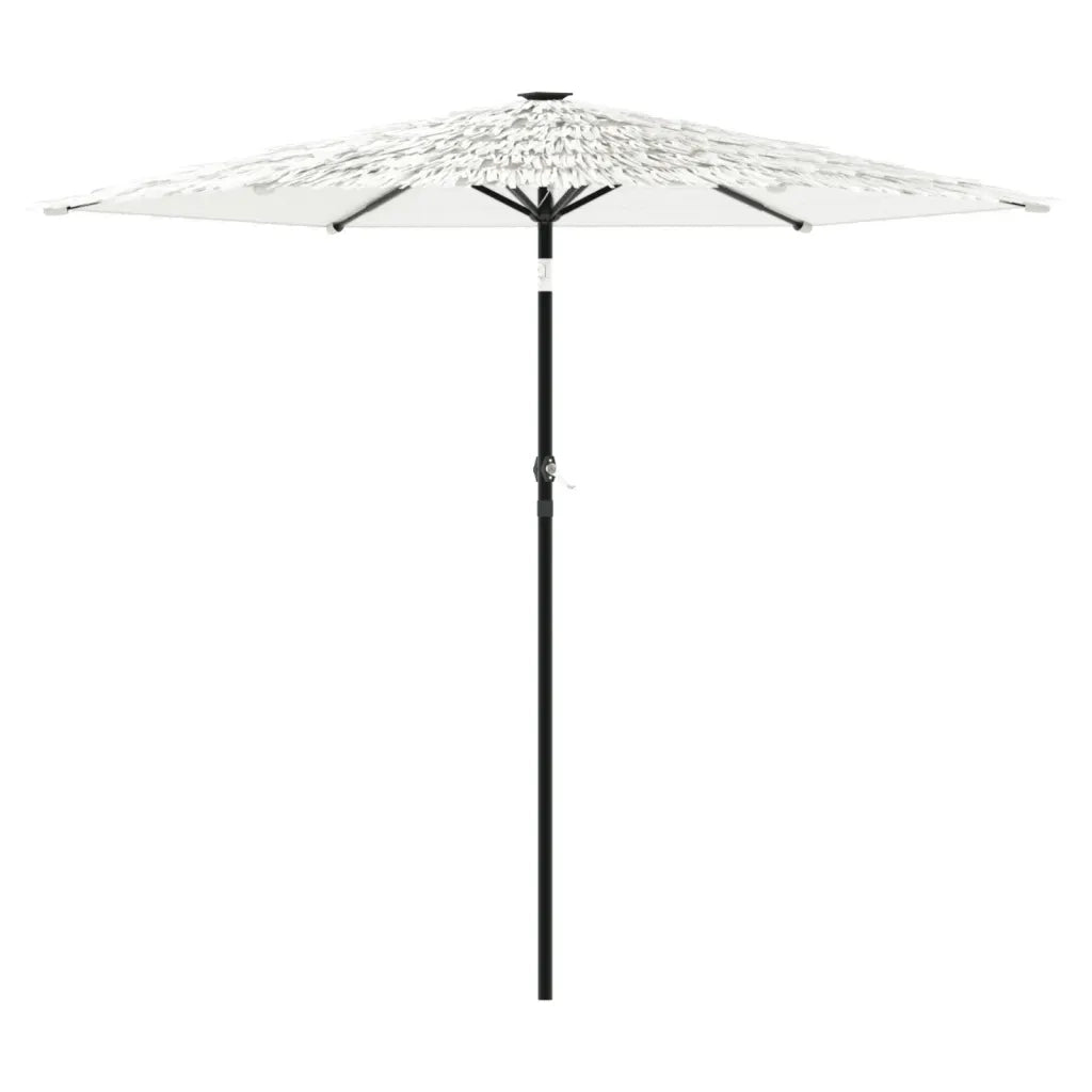 Ombrellone Giardino-Ombrello da Balcone con Palo in Acciaio Bianco 268x268x226 cm