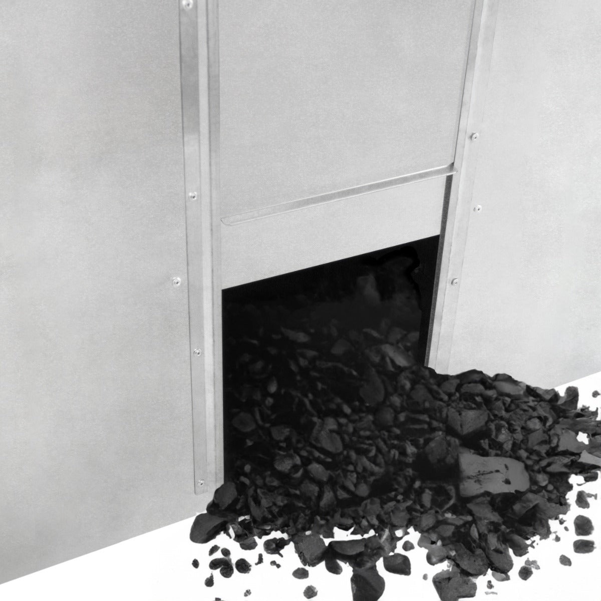 Bidone per il carbone - legna 250 kg in acciaio zincato Metallo antiruggine e anti roditore Porta legna