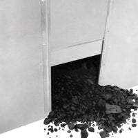 Bidone per il carbone - legna 250 kg in acciaio zincato Metallo antiruggine e anti roditore Porta legna