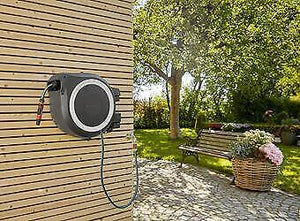 Gardena RollUp L Rocchetto montato a muro Automatico Nero, Blu, Grigio