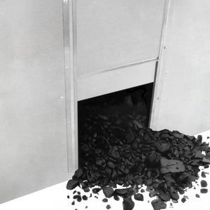 Bidone per il carbone - legna 500 kg in acciaio zincato Metallo antiruggine e anti roditore Porta legna