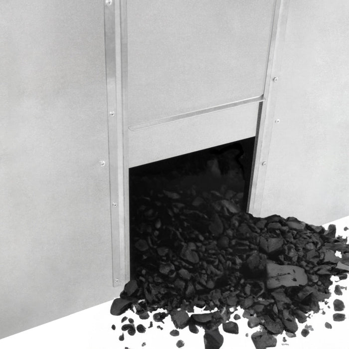 Bidone per il carbone - legna 500 kg in acciaio zincato Metallo antiruggine e anti roditore Porta legna