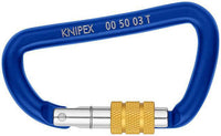 Knipex 00 50 03 T BK moschettone da scalata Moschettone di blocco A forma di D Alluminio Blu 2 pz