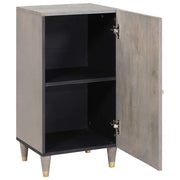 Credenza | Madia | Buffet da pranzo | Armadio da pranzo Grigio e Oro 40 x 33 x 75 cm Legno di mango massello