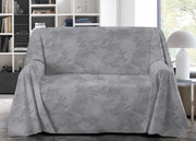 Telo Arredo Granfoulard Copritutto Salvadivano 100% Cotone Disegno Lily - Singolo - Grigio