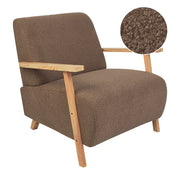 Poltrona Marrone Boucle Gambe in legno con braccioli Soggiorno moderno minimalista