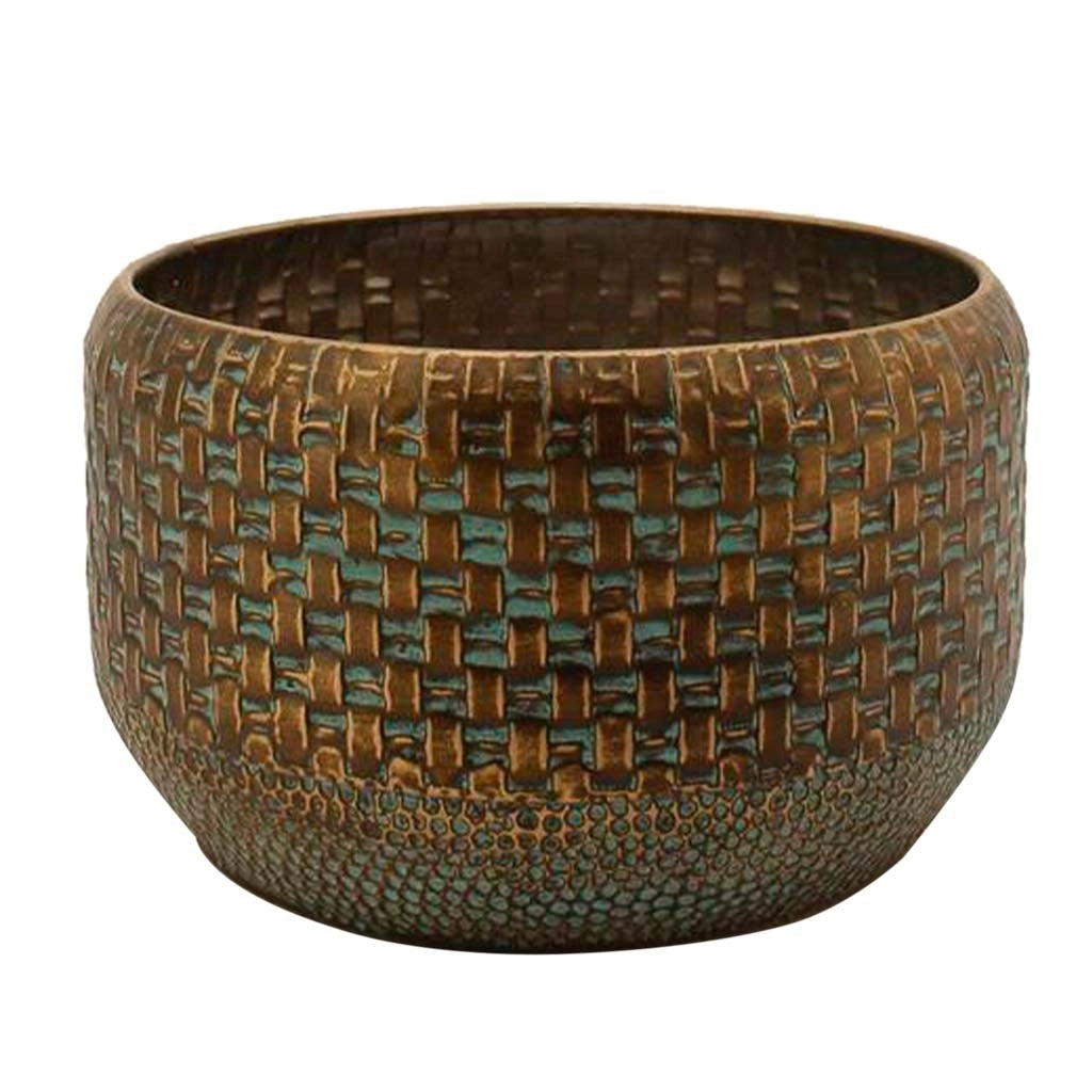 Fioriera in metallo dorato 32x32x19h