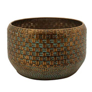 Fioriera in metallo dorato 32x32x19h