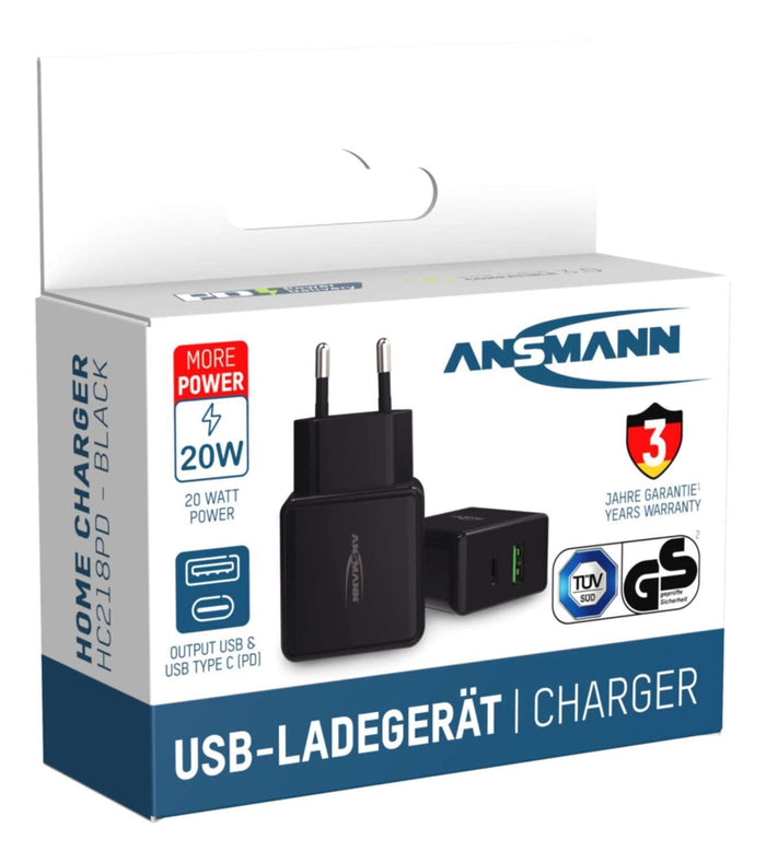 Ansmann HC218PD Universale Nero AC Ricarica rapida Interno