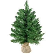 EasyComfort Albero di Natale Mini 55cm con 50 Rami Folti e Aghi Realistici in PVC, Base in Cemento e Iuta