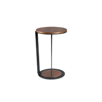 Tavolo angolare in noce e acciaio color nero