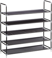 Scarpiera mobiletto portascarpe e portastivali 5 ripiani capienza fino a 25 paia 90,5 cm nero 13_0001028_2
