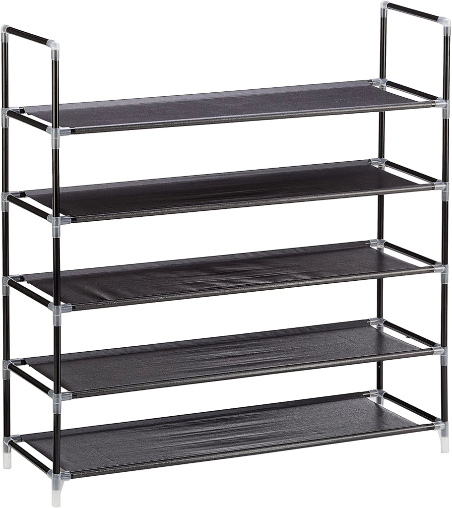 Scarpiera mobiletto portascarpe e portastivali 5 ripiani capienza fino a 25 paia 90,5 cm nero 13_0001028_2
