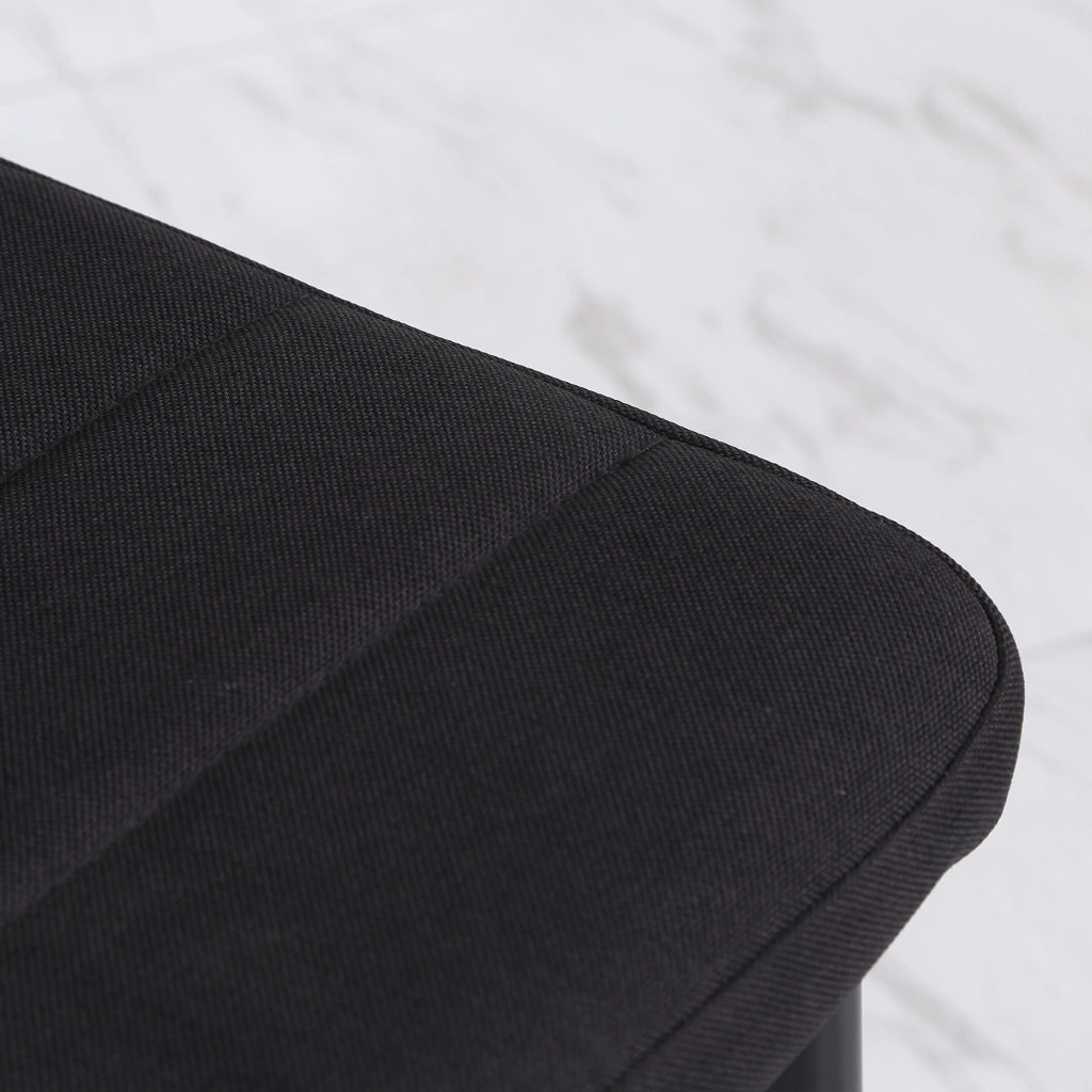 Set 4 Sedie da Pranzo Moderne ¨C Xylo ¨C Rivestimento Lino Nero, Gambe Metallo, 41x50x97 cm