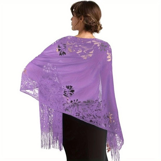 Stola da sposa elegante per donne, stola da sposa, sciarpe e scialli per donne, foulard per donne, scialle per donne, foulard per donne, copertura delle spalle per donne, elegante abito da sera - Blu scuro