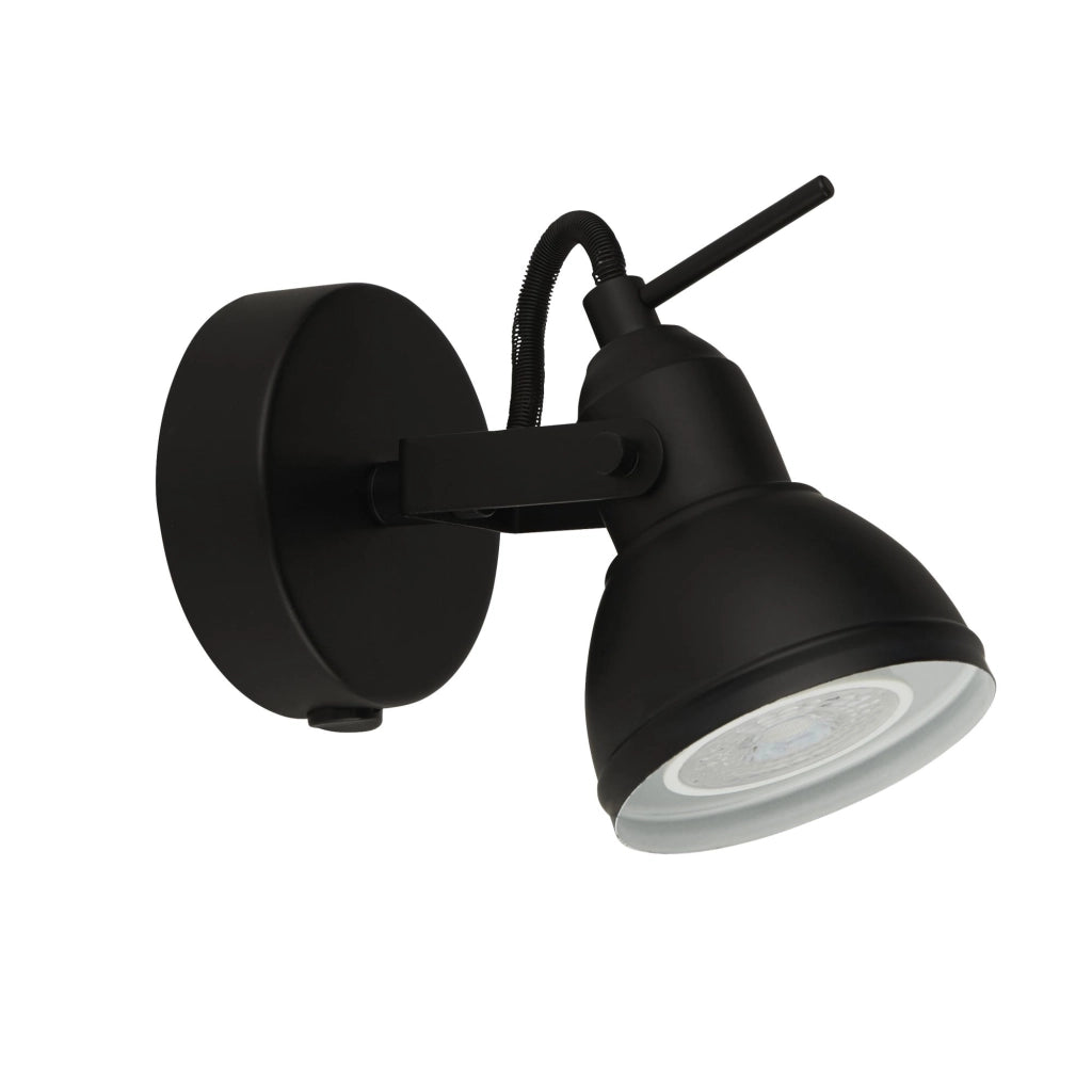 Applique Contemporanea Focus Spotlight Acciaio Bianco Nero 1 Luce Gu10