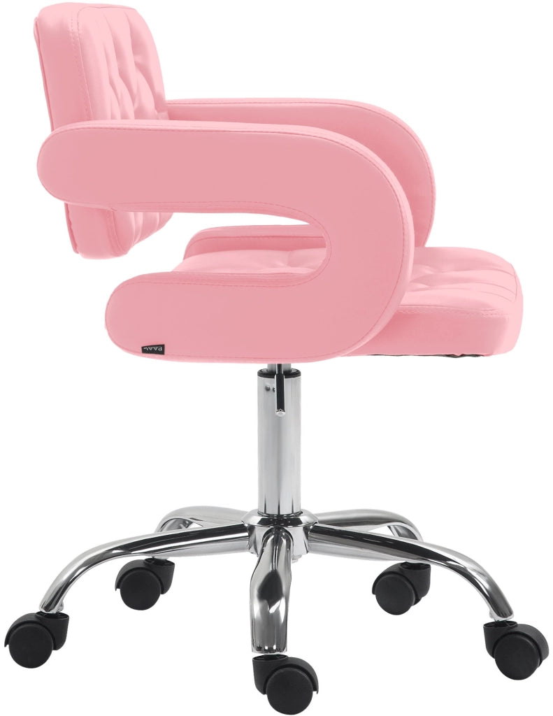 Sgabello da lavoro Dublin in similpelle rosa