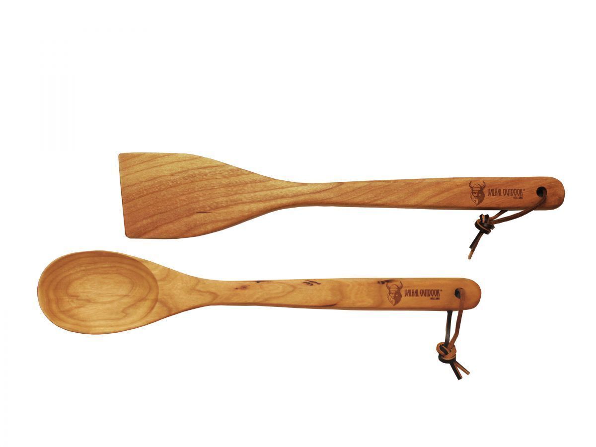 Char-Broil Spatola in Legno di Ciliegio con Cordino in Pelle