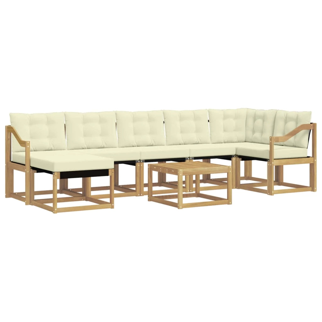 Set di divani da esterno con cuscino 8 pcs Bianco e Crema 3389724