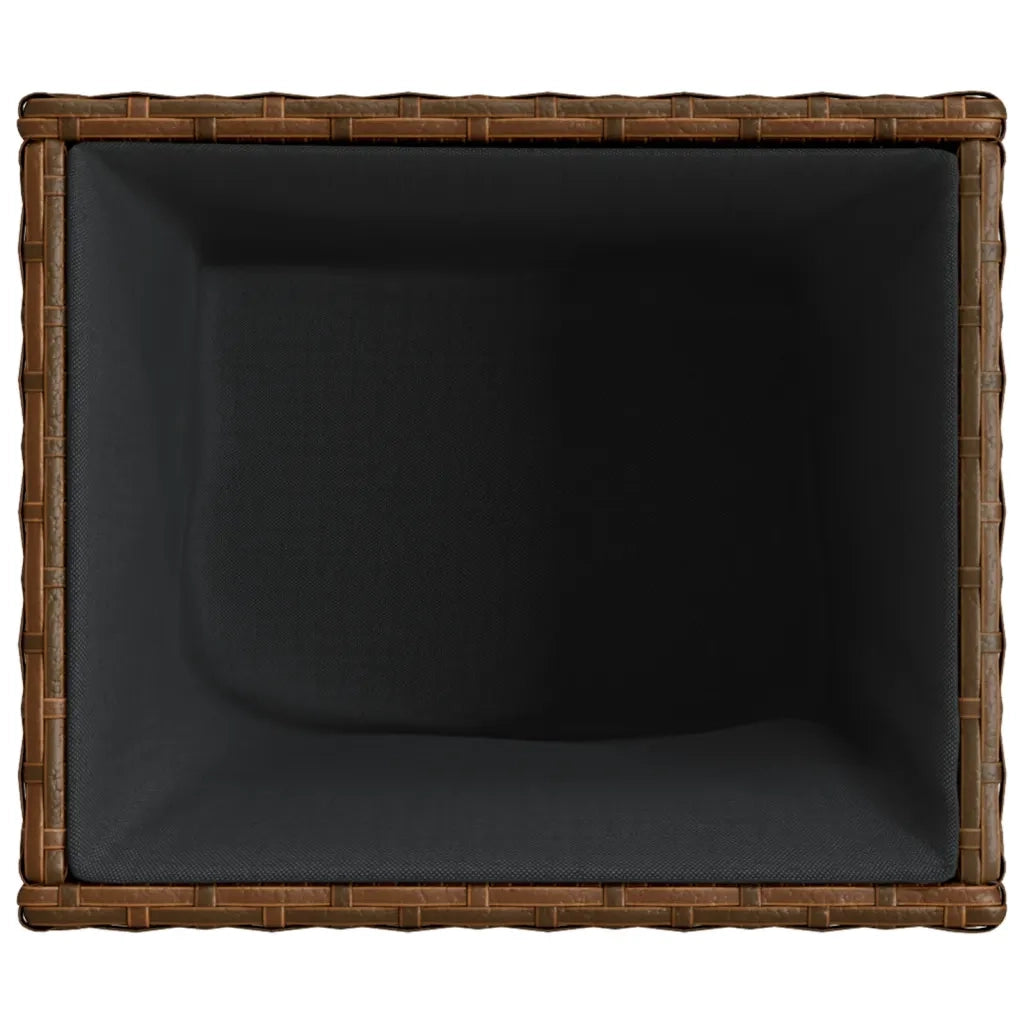 Fioriera | Cassetta per fiori | Vaso da Giardino Marrone 36x30x32 cm in Polyrattan