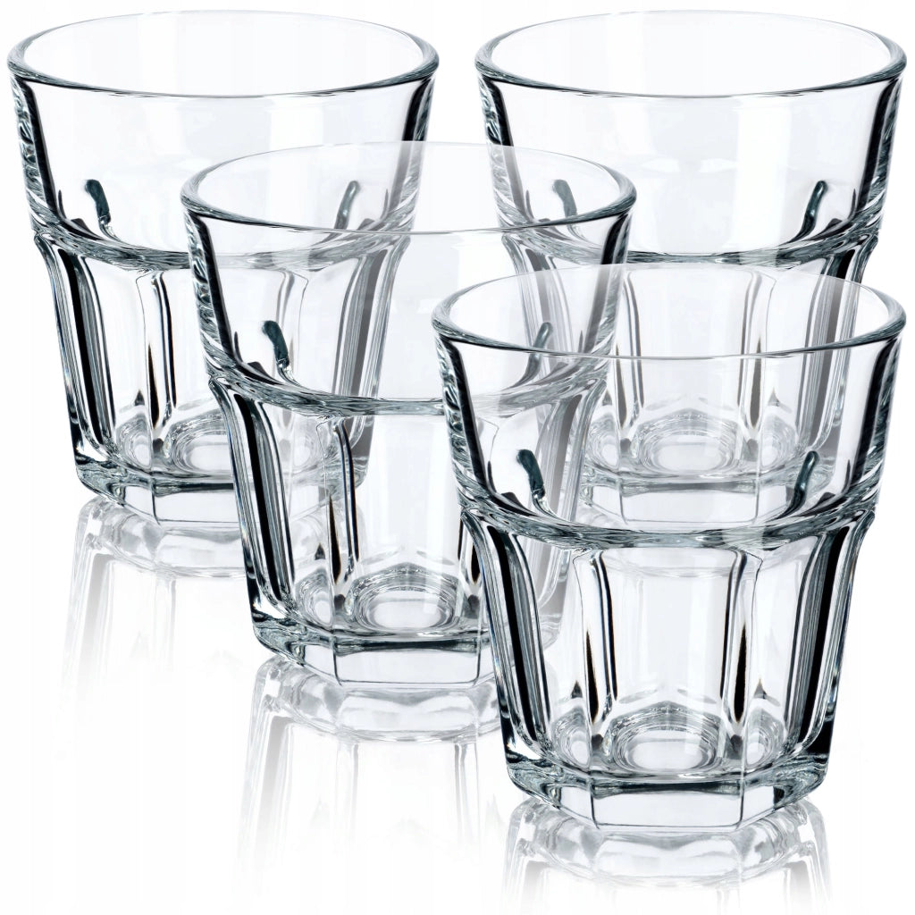 Bicchieri KADAX per bevande, whisky, succhi di frutta, set da 4 bicchieri, 230 ml