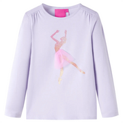 Maglietta da Bambina a Maniche Lunghe Lilla Chiaro 92cod mxl 84375