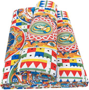 Telo Arredo Granfoulard 260X280 Cm Cotone Maiolica Vintage Copridivano Letto Multiuso