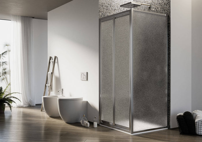 Box Doccia Angolare 90x90 cm 2 Ante Battenti in Cristallo Opaco 4-6mm H185 Fosterberg Skagen Duo