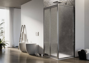 Box Doccia Angolare 70x90 cm 2 Ante Battenti in Cristallo Opaco 4-6mm H185 Fosterberg Skagen Duo