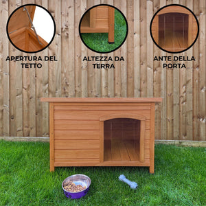 Cuccia per cani di piccola taglia in legno Con Tetto apribile a rialzata