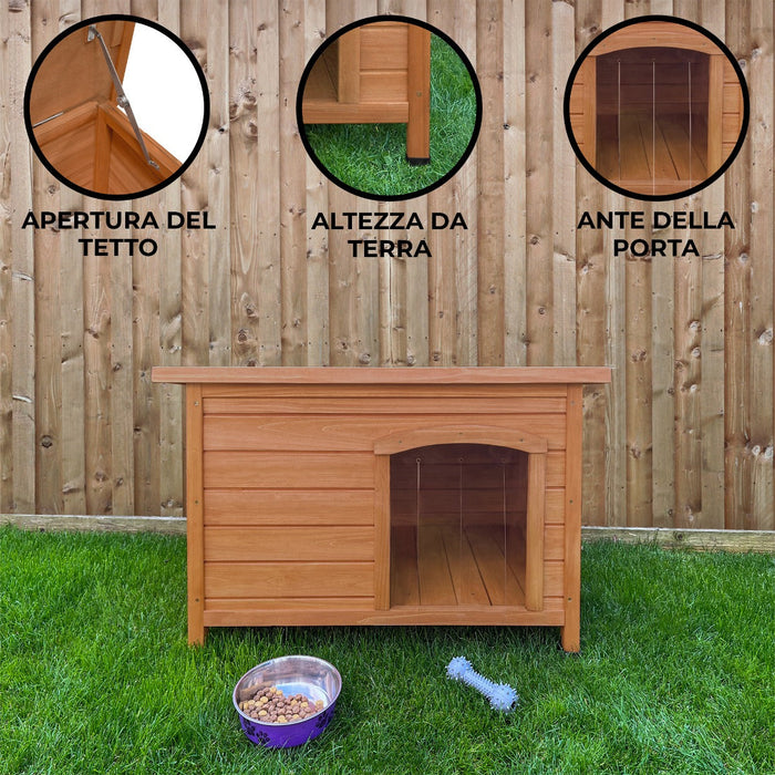 Cuccia per cani di piccola taglia in legno Con Tetto apribile a rialzata