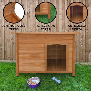 Cuccia per cani di grande taglia in legno Con Tetto apribile a rialzata