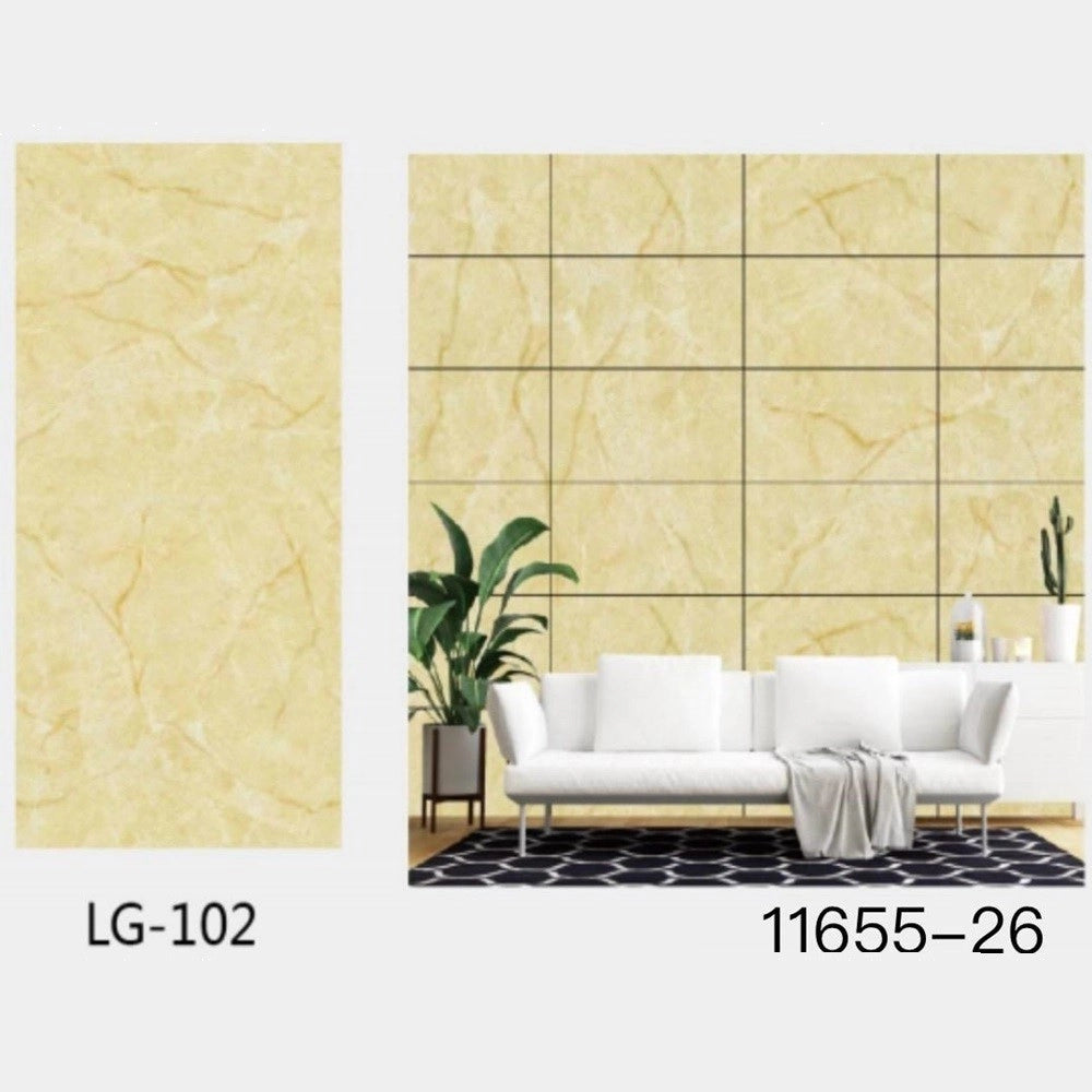 Trade Shop - Pannello Adesivo Effetto Marmo Giallo Pareti Paraschizzi 300x60 Cm Stanza Cucina -