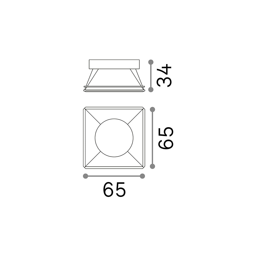Riflettore Quadrato Fisso Dynamic Alluminio Bianco