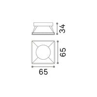 Riflettore Quadrato Fisso Dynamic Alluminio Bianco