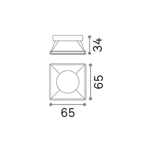 Riflettore Quadrato Fisso Dynamic Alluminio Bianco