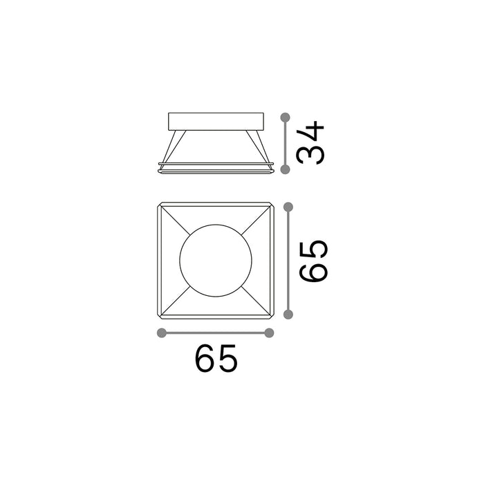 Riflettore Quadrato Fisso Dynamic Alluminio Bianco