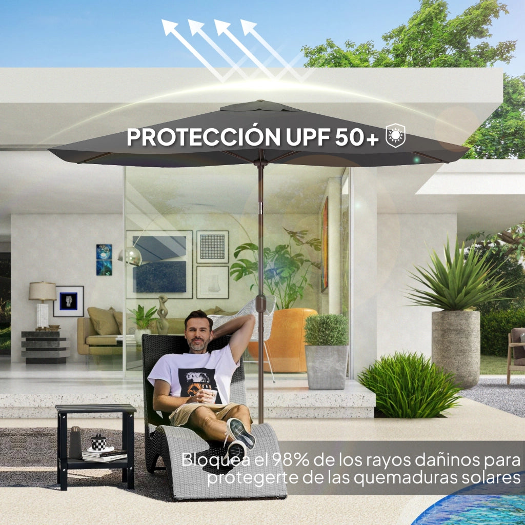 Telo di Ricambio per Ombrellone ¨C Xylo ¨C 3x2 m Grigio con Ventilazione UV 50+