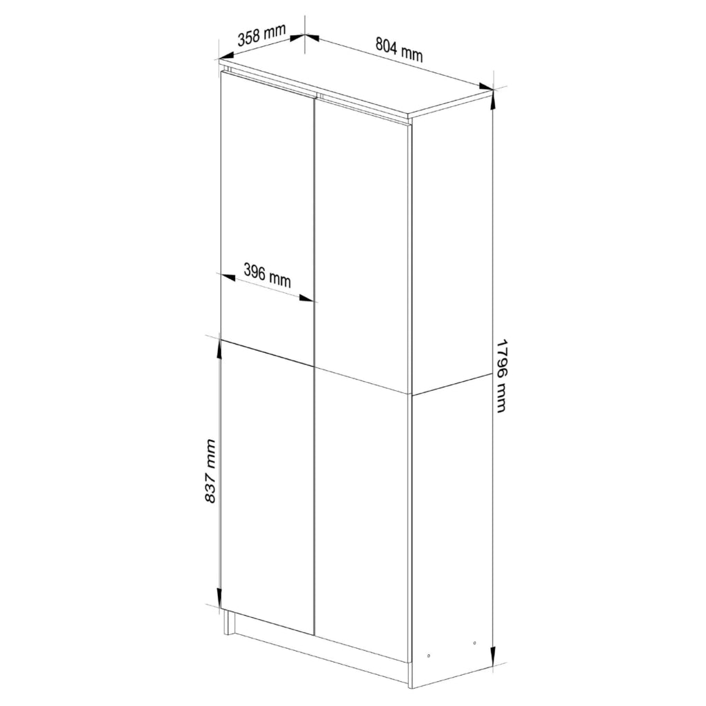 Libreria AKORD R80 Sonoma Quercia 80 cm 2 ante 80x35x180 cm