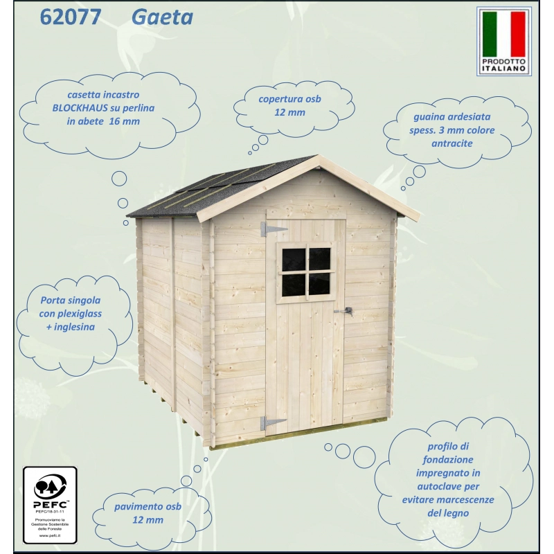 Casetta Bh16 Gaeta 178x218 cm PSF+ ingl. pefc