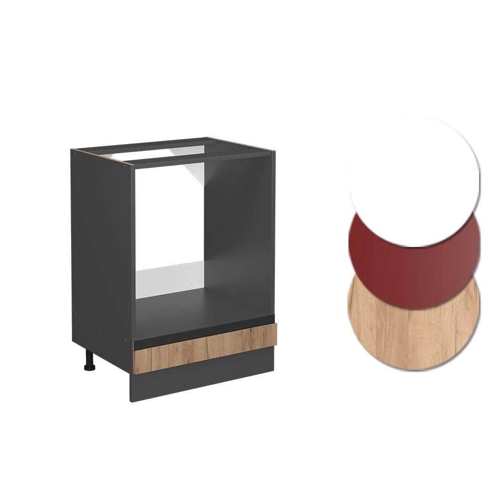 Mobile per forno da incasso R-Line Rovere dorato/Antracite 60 cm J-Shape PL Marmo Vicco